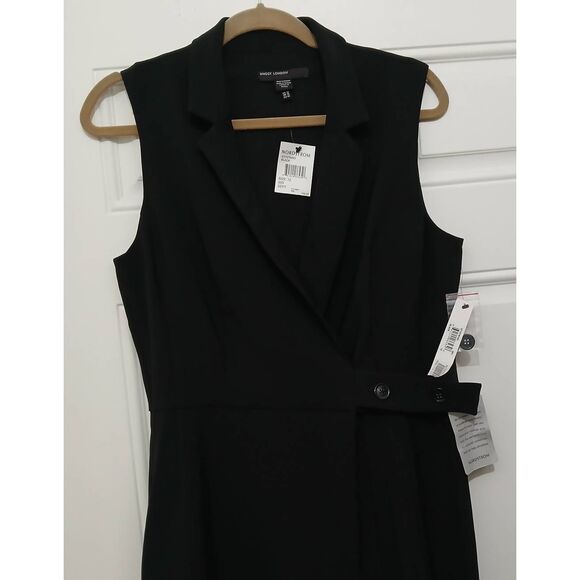 Maggy london womens size 12 tuxedo blazer sheath dress black classic timeless - Picture 4 of 9